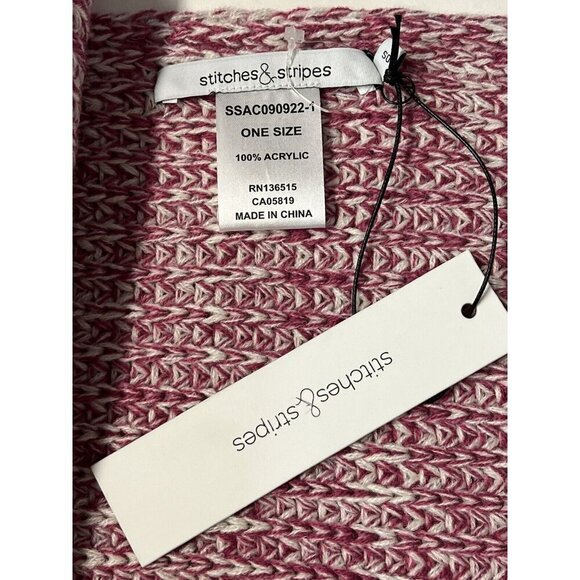 Stitches & Stripes Acrylic Scarf~Size OS~Pink Orange Pashmina~Stitch Fix NWT - Picture 8 of 9